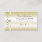 豪華なクリーム金ゴールドスクイグドジュエリー装飾品 名刺 (裏面)