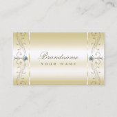 豪華なクリーム金ゴールドスクイグドジュエリー装飾品 名刺 (正面)