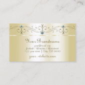 豪華なクリーム金ゴールドスクワイグド宝石とモノグラム 名刺 (裏面)