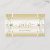 豪華なクリーム金ゴールドスクワイグド宝石とモノグラム 名刺 (正面)