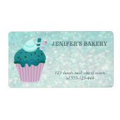 豪華なグリッター自家製カップケーキとスイーツ ラベル (正面)