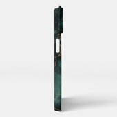 豪華なグリーンと金ゴールドアルコールのインクフォンケース iPhoneケース (右側面)