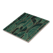 豪華なグリーンと金ゴールドアールデコパターン タイル (側面)