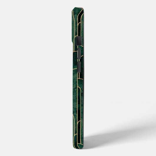 豪華なグリーンと金ゴールドアールデコパターン Case-Mate iPhoneケース (裏面 / 左)
