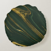 豪華なグリーンオニキス：黄金大理石。 ラウンドクッション (裏面)