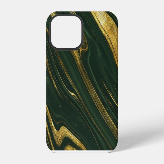 豪華なグリーンオニキス:黄金大理石。 iPhoneケース (裏面)
