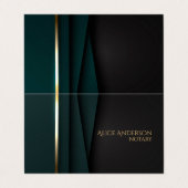 豪華なグリーンゴールドのエレガントなノーティーのシンプルな輝き 名刺 (外部フラット)