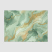 豪華なグリーンマーブルと金ゴールドグリッター静脈 薄葉紙 (正面)
