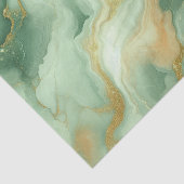 豪華なグリーンマーブルと金ゴールドグリッター静脈 薄葉紙 (詳細)