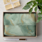 豪華なグリーンマーブルと金ゴールドグリッター静脈 薄葉紙 (ギフト)