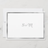 豪華なグレーの白銀のマーブル 誕生日のお礼 招待状 (裏面)