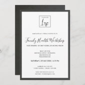 豪華なグレーの茶色のシルク　貴社のロゴ　ワークショップ　ガライベント 招待状 (正面/裏面)