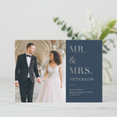 豪華なグロー結婚の発表シルバー サンキューカード (スタンド正面)