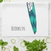 豪華なケツァル鳥の漫画イラストレーション キッチンタオル (折り畳み)