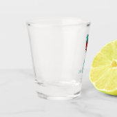 豪華なケツァル鳥の漫画イラストレーション ショットグラス (左)