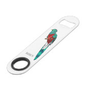 豪華なケツァル鳥の漫画イラストレーション スピード栓抜き (裏面アングル)