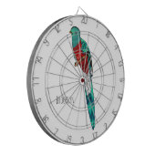 豪華なケツァル鳥の漫画イラストレーション ダーツボード (正面左)