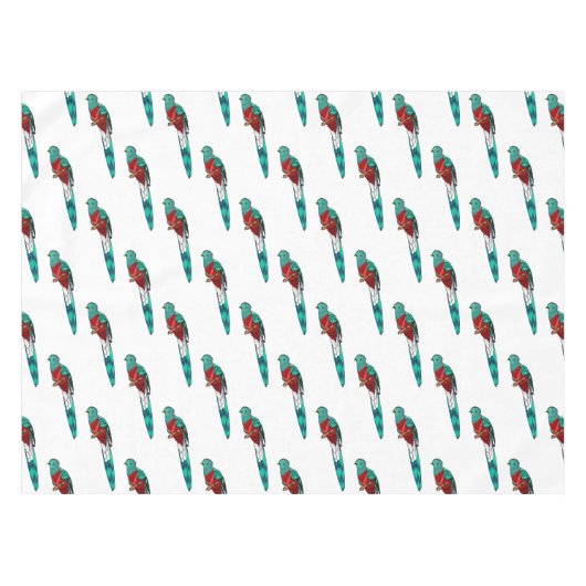 豪華なケツァル鳥の漫画イラストレーション テーブルクロス (正面(横))