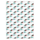 豪華なケツァル鳥の漫画イラストレーション テーブルクロス (正面)