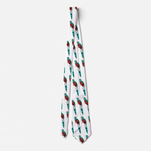 豪華なケツァル鳥の漫画イラストレーション ネクタイ (裏面)