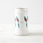 豪華なケツァル鳥の漫画イラストレーション ビールジョッキ (中央)