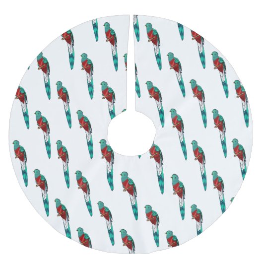 豪華なケツァル鳥の漫画イラストレーション ブラッシュドポリエステルツリースカート (正面)