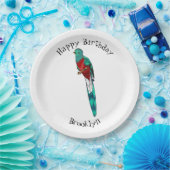 豪華なケツァル鳥の漫画イラストレーション ペーパープレート (パーティー)
