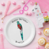 豪華なケツァル鳥の漫画イラストレーション ペーパープレート (パーティー)