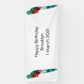 豪華なケツァル鳥の漫画イラストレーション 横断幕 (縦)