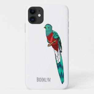 豪華なケツァル鳥の漫画イラストレーション iPhone 11 ケース