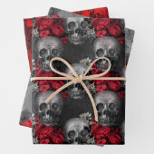豪華なゴシック様式のスカルとデザイン ラッピングペーパーシート (インサイチュ)