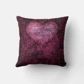 豪華なゴシック様式グランジなハートの枕 クッション (裏面)