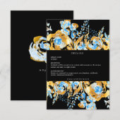 豪華なゴールデンターコイズの受付詳細カード エンクロージャーカード (正面/裏面)