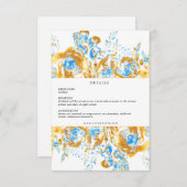 豪華なゴールデンターコイズ披露宴詳細カード エンクロージャーカード (正面/裏面)