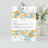 豪華なゴールデンターコイズ披露宴詳細カード エンクロージャーカード (スタンド正面)