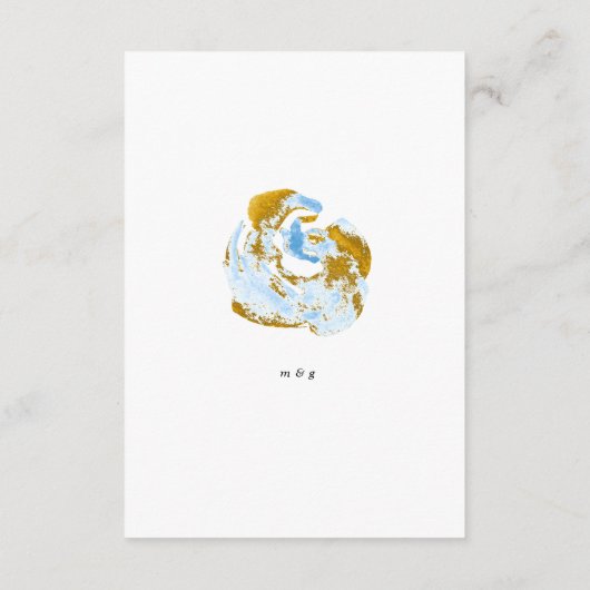 豪華なゴールデンターコイズ披露宴詳細カード エンクロージャーカード (裏面)