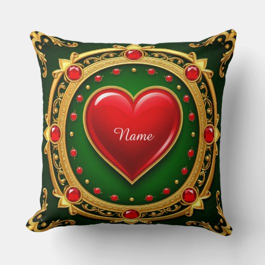 豪華なゴールデンハート枠 クッション (正面)