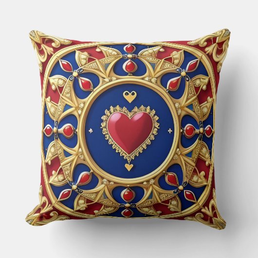豪華なゴールデンハート枠 クッション (正面)