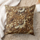 豪華なゴールデンバロックの絶妙なフローラモチーフ クッション (ブランケット)