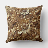 豪華なゴールデンバロックの絶妙なフローラモチーフ クッション (裏面)