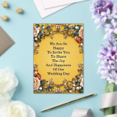 豪華なゴールドのウェディング フラワー フレーム（バラ） アクリル招待状 (インサイチュ (ウェディング))