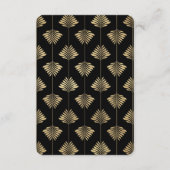 豪華なゴールドのギャツビースタイルのウェディングレセプション エンクロージャーカード (裏面)