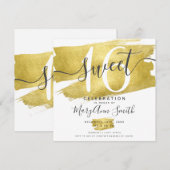 豪華なゴールドのホイルペイント スイート16歳の誕生日 招待状 (正面/裏面)