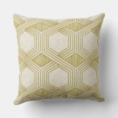 豪華なゴールドの六角形パターン - 大理石テクスチャー クッション (裏面)