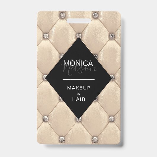 豪華なゴールドの刺繍モノグラム バッジ (表面)