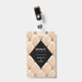 豪華なゴールドの刺繍モノグラム バッジ (クリップ付き表面)