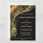 豪華なゴールドの塊とアイスバケットのシャンパン 招待状 (正面)