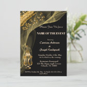 豪華なゴールドの塊とシャンパンの氷桶の招待状 招待状 (スタンド正面)