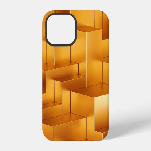 豪華なゴールドの形状 幾何学的なシームレス パターン iPhoneケース (裏面)