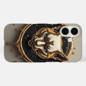 豪華なゴールドの猫の肖像画🐈 Case-Mate iPhoneケース (裏面 (横))